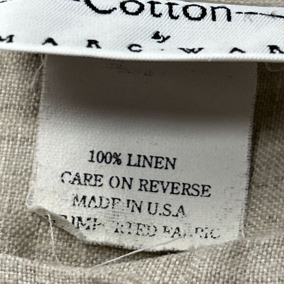 Hot Cotton Women’s L Beige Linen Tunic with Floral Pattern on Bottom - Picture 6 of 7